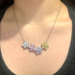 Crystal/Gem Flower Necklace